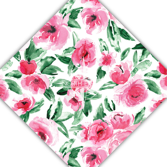 White Bright Pink Floral