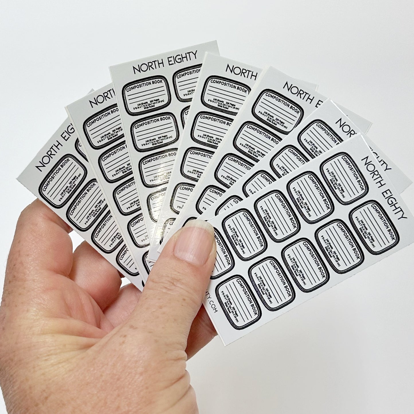 Micro Composition Book Vinyl Decals Sheet
