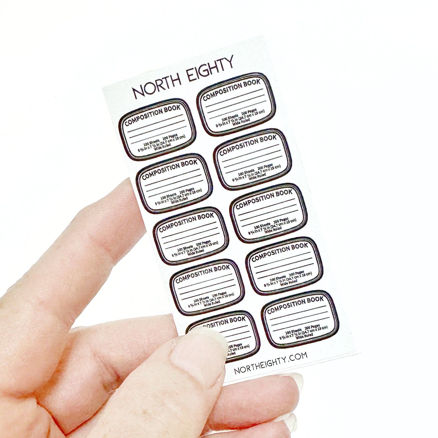 Micro Composition Book Vinyl Decals Sheet