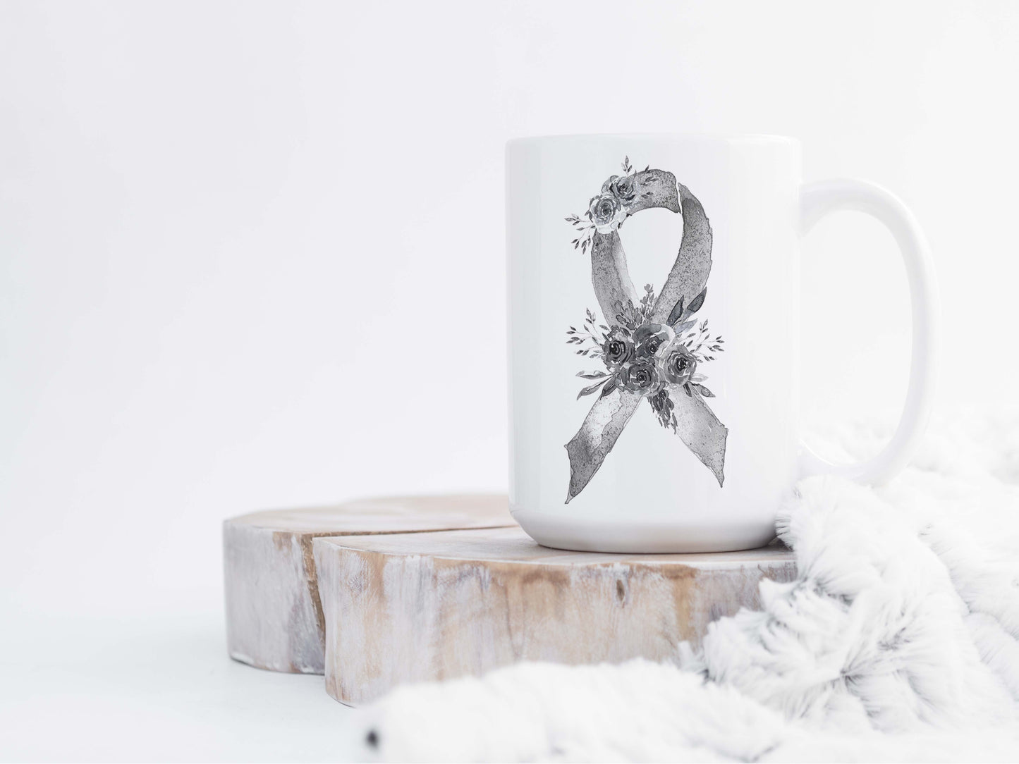 Grey Awareness Ribbon png