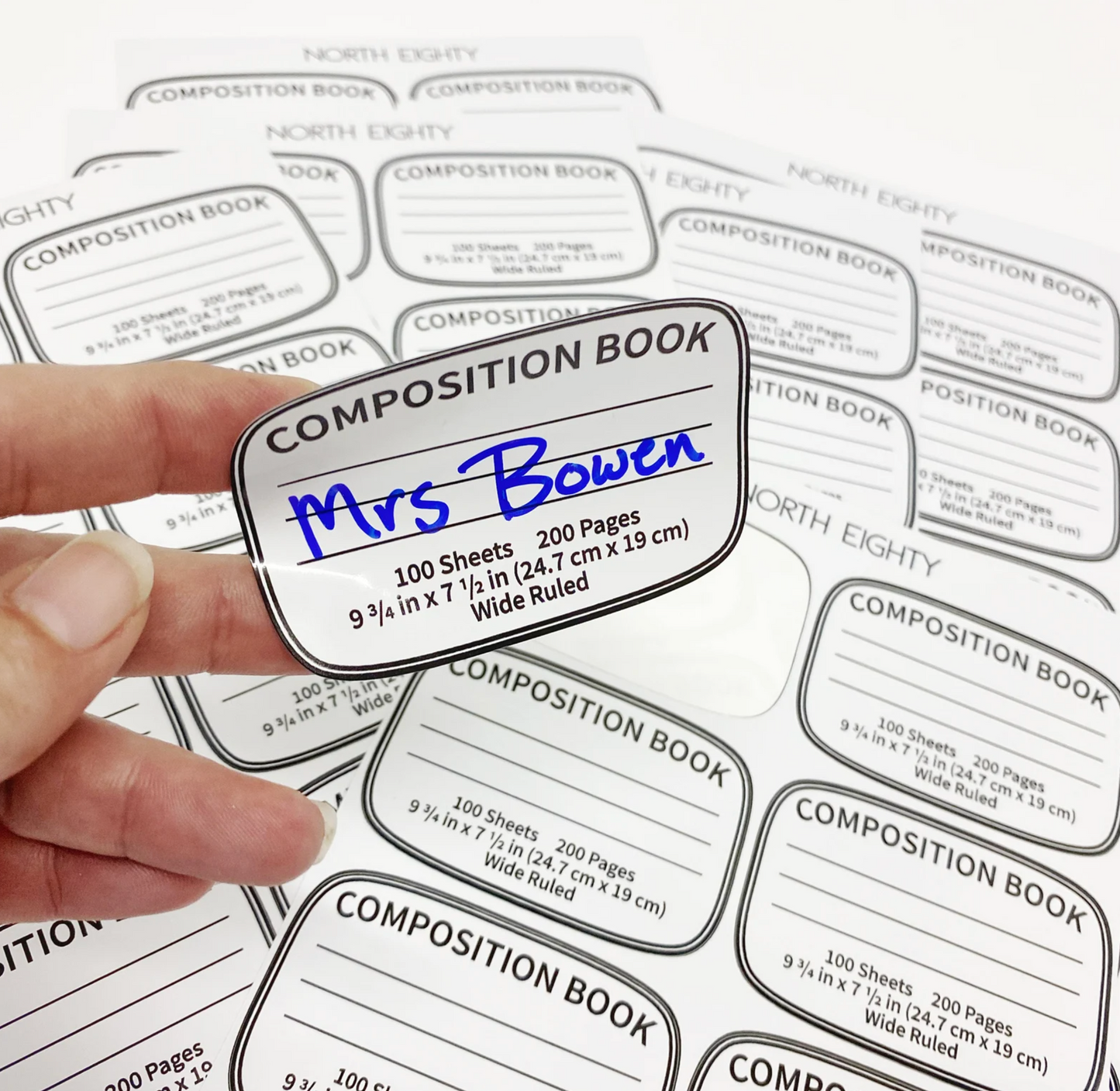 Composition Book Vinyl Decals Sheet