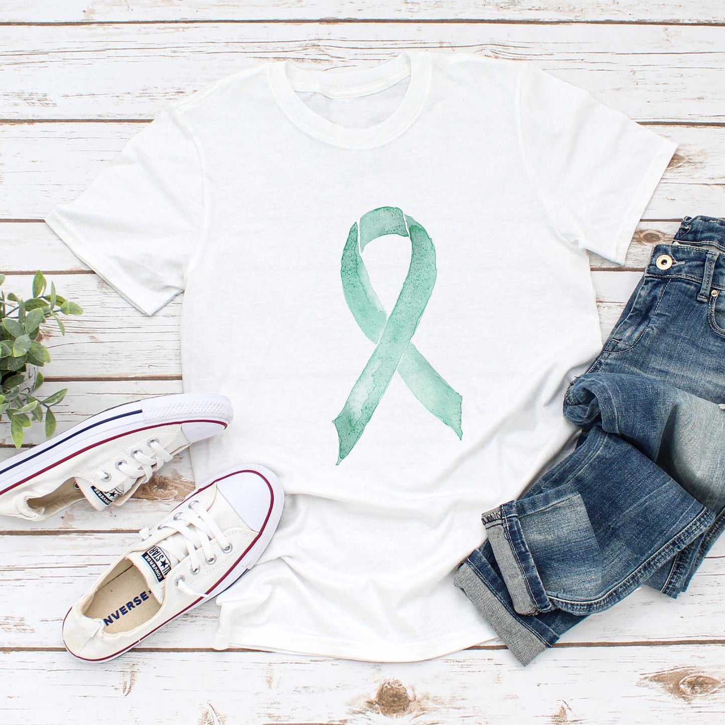 Seafoam Awareness Ribbon png