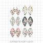 Sublimation Earring Design - Drop Fringe Sublimation Download - Floral Digital Download - Bundle - Watercolor Florals