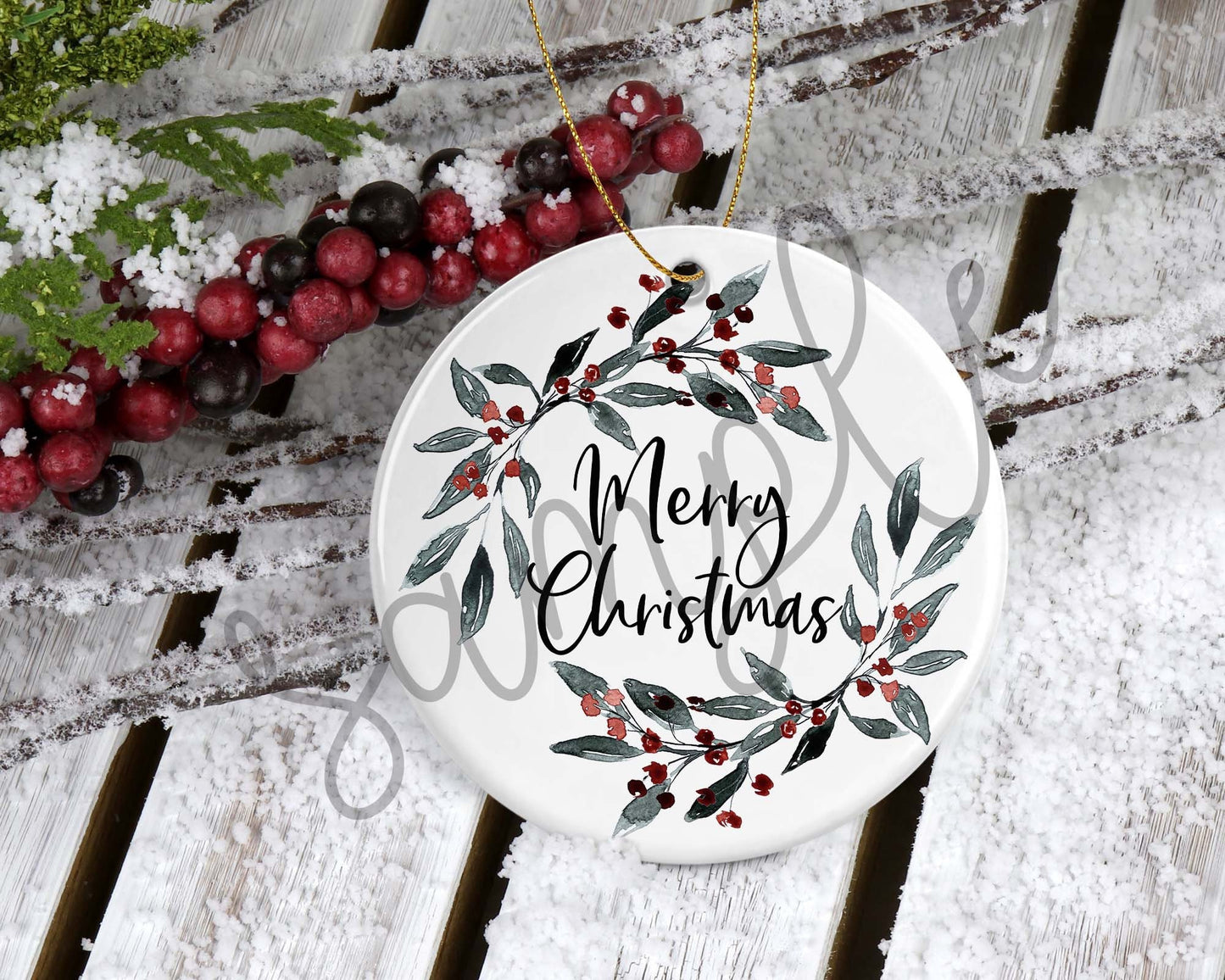 Christmas Sublimation Digital Download - Merry Christmas png - Wreath - Waterslide
