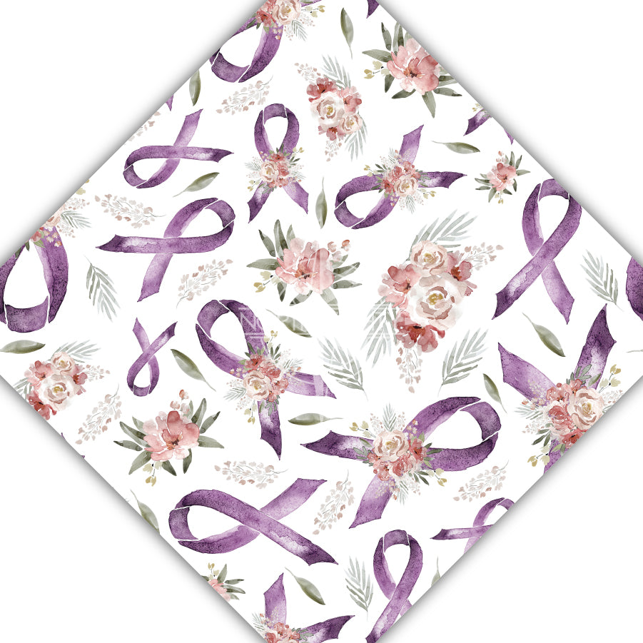Purple Floral Awareness Ribbon