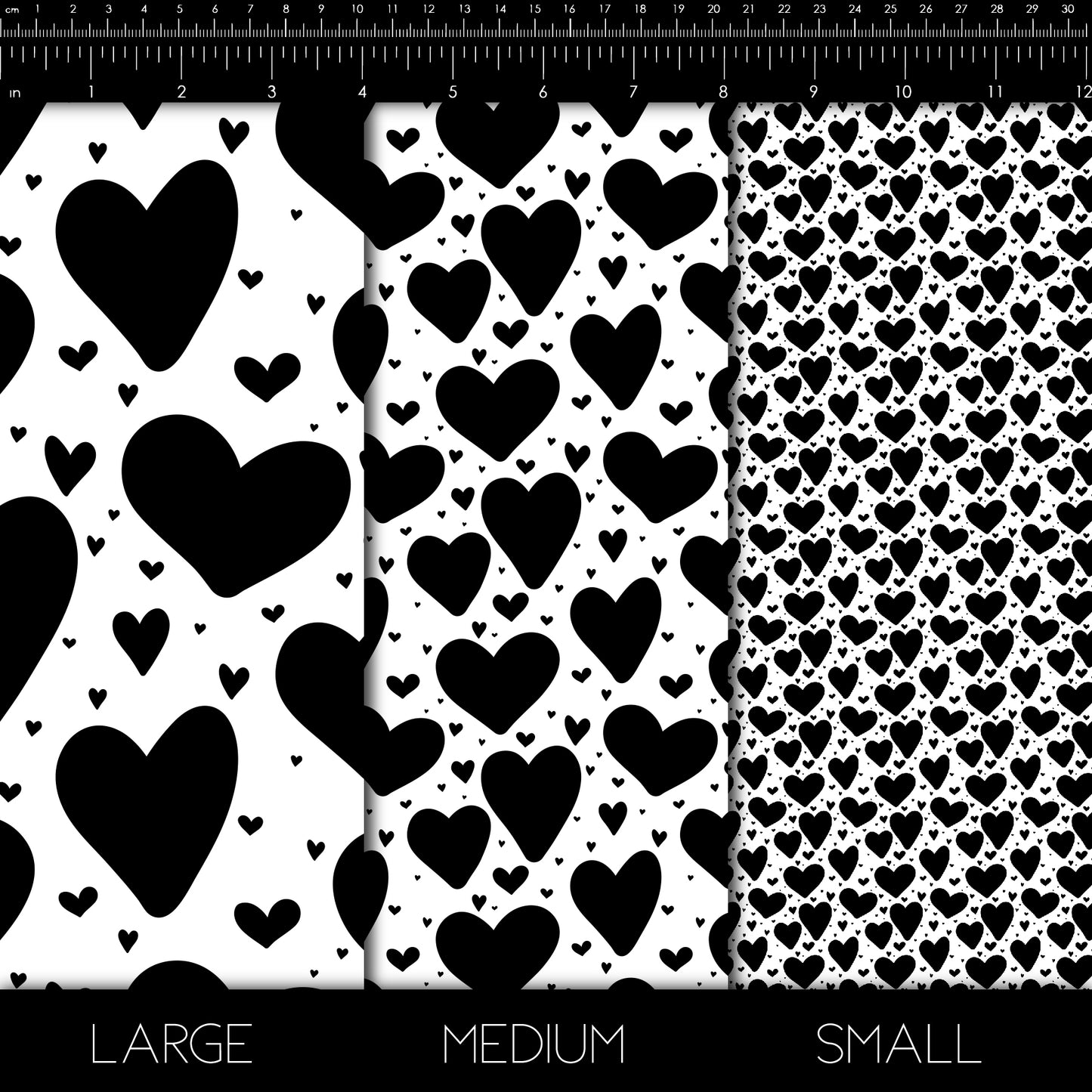 Black and White Hearts 4
