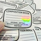 Single Holographic Composition Book Decals