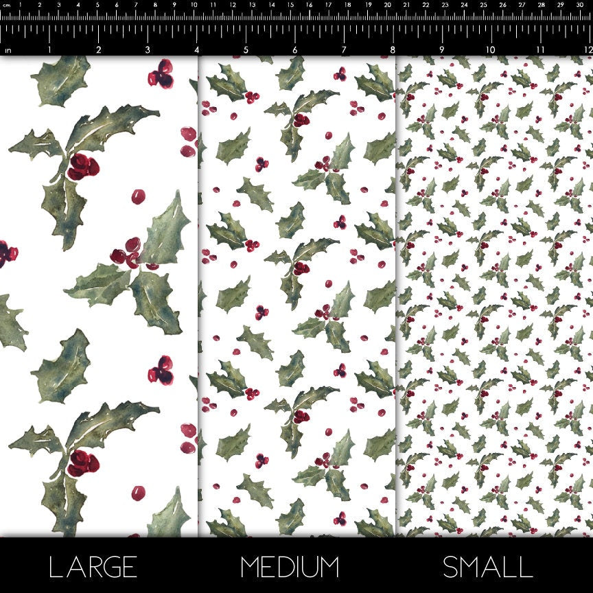 Christmas htv - Christmas Printed Vinyl - Berries htv  - Holiday Oracal 651 - Red and Green Winter htv - Holiday Vinyl - Holly