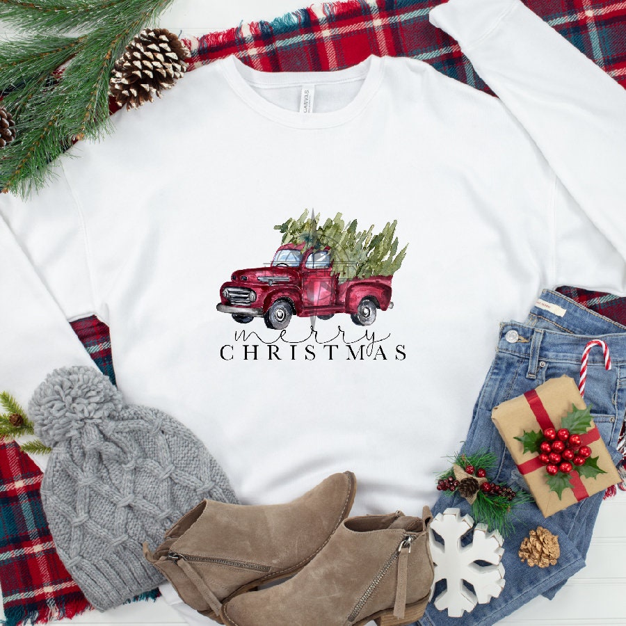 Red Truck With Christmas Trees clipart - Merry Christmas Instant Download - Christmas Sublimation Graphic - PNG