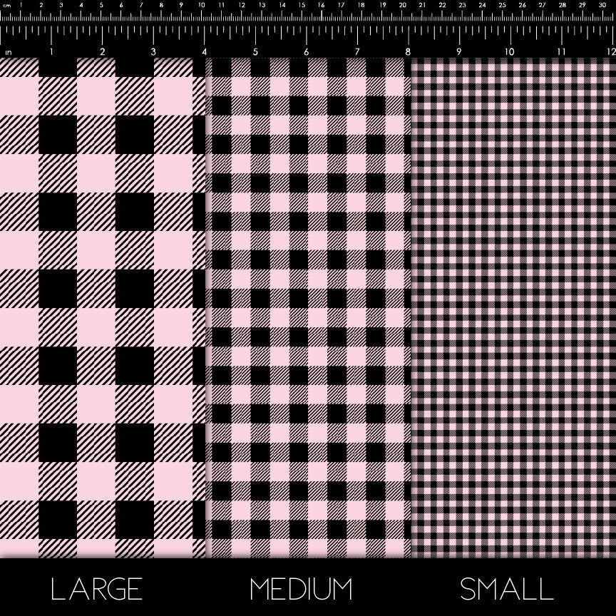 Light Pink Plaid htv - Buffalo Plaid Vinyl - Black and Light Pink Checkered Heat Transfer