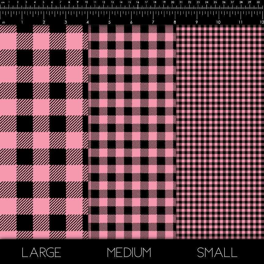 Bubble Gum Pink Plaid htv - Buffalo Plaid Craft Vinyl - Black and Bubble Gum Pink Checkered Heat Transfer