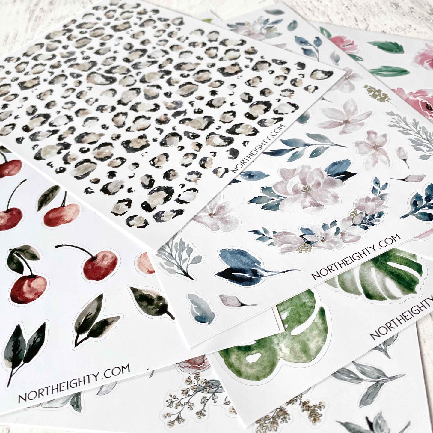 Floral Sticker Sheet - Vinyl Decals - Flower Sticker Pack - Waterproof - Laptop - Tumbler - Mixer - Decals