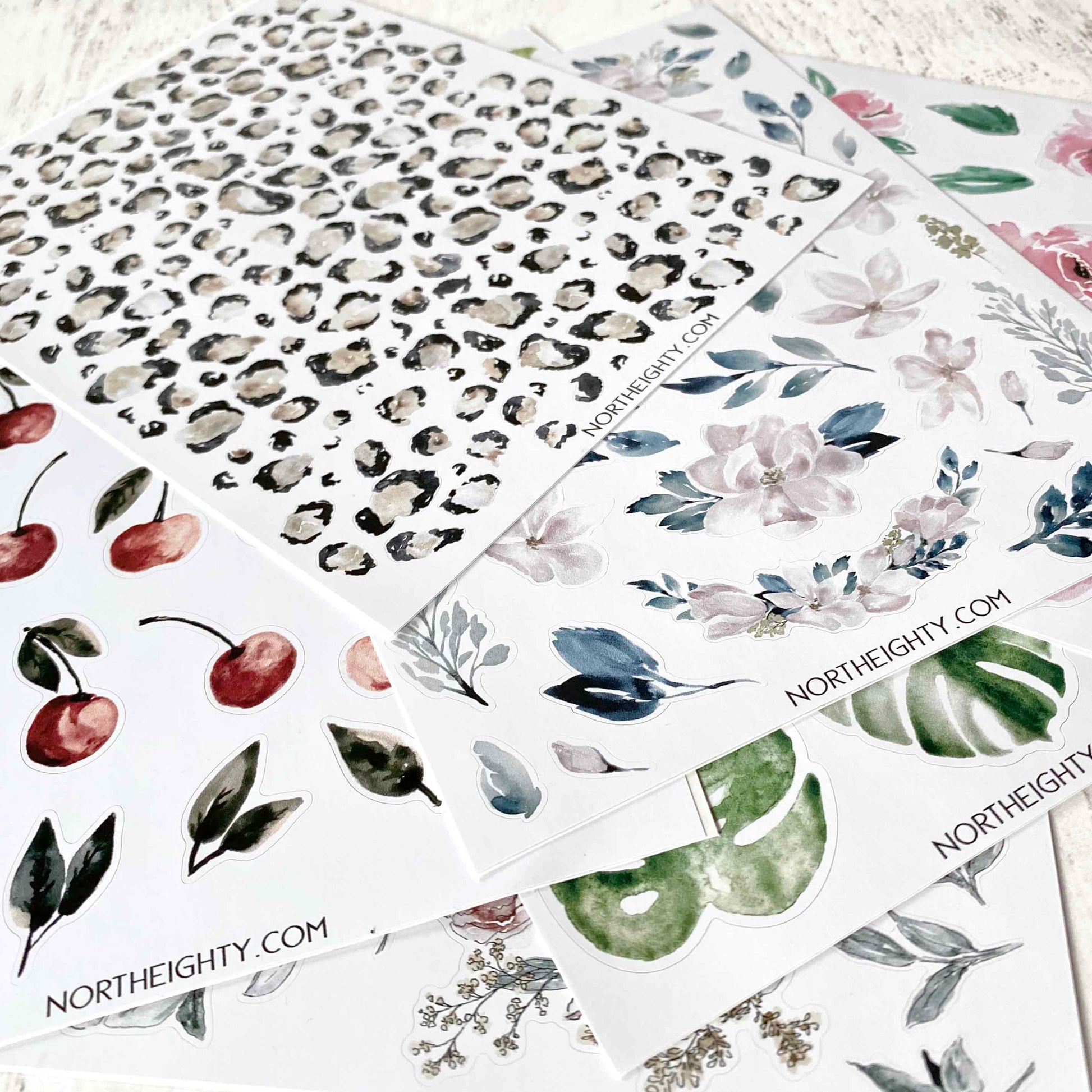 Floral Sticker Sheet - Vinyl Decals - Flower Sticker Pack - Waterproof - Laptop - Tumbler Decals