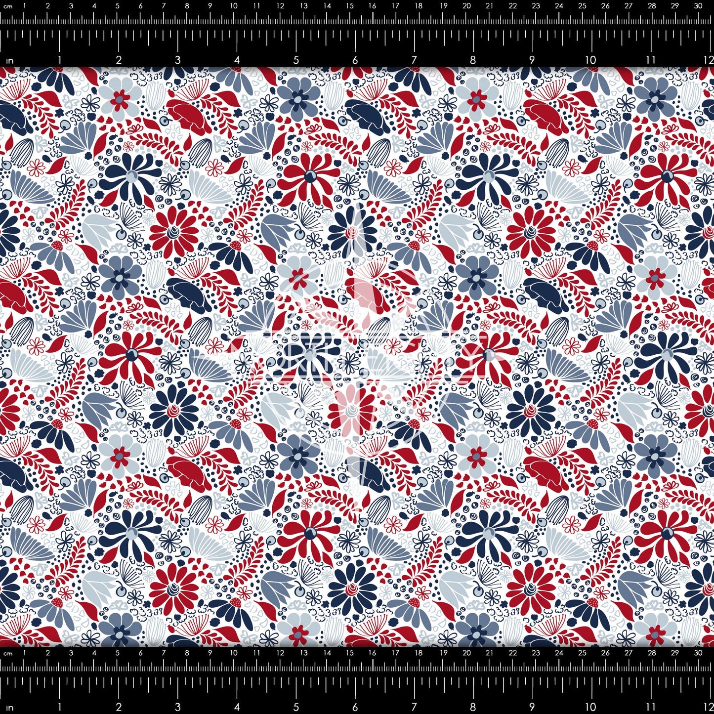 Patriotic Printed Vinyl - Floral Heat Transfer Vinyl - htv Sheet - 4th of July - Independence Day - Memorial Day