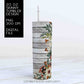 Fall Skinny Tumbler png - 20 oz Sublimation Digital Download - Clip Art - Fall Flowers - Wood