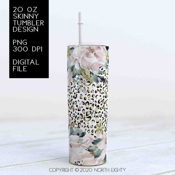 Leopard Skinny Tumbler png - 20 oz Sublimation Digital Download - Clip Art - MagnoliaFlowers - 20 oz Tumbler Download - Cheetah