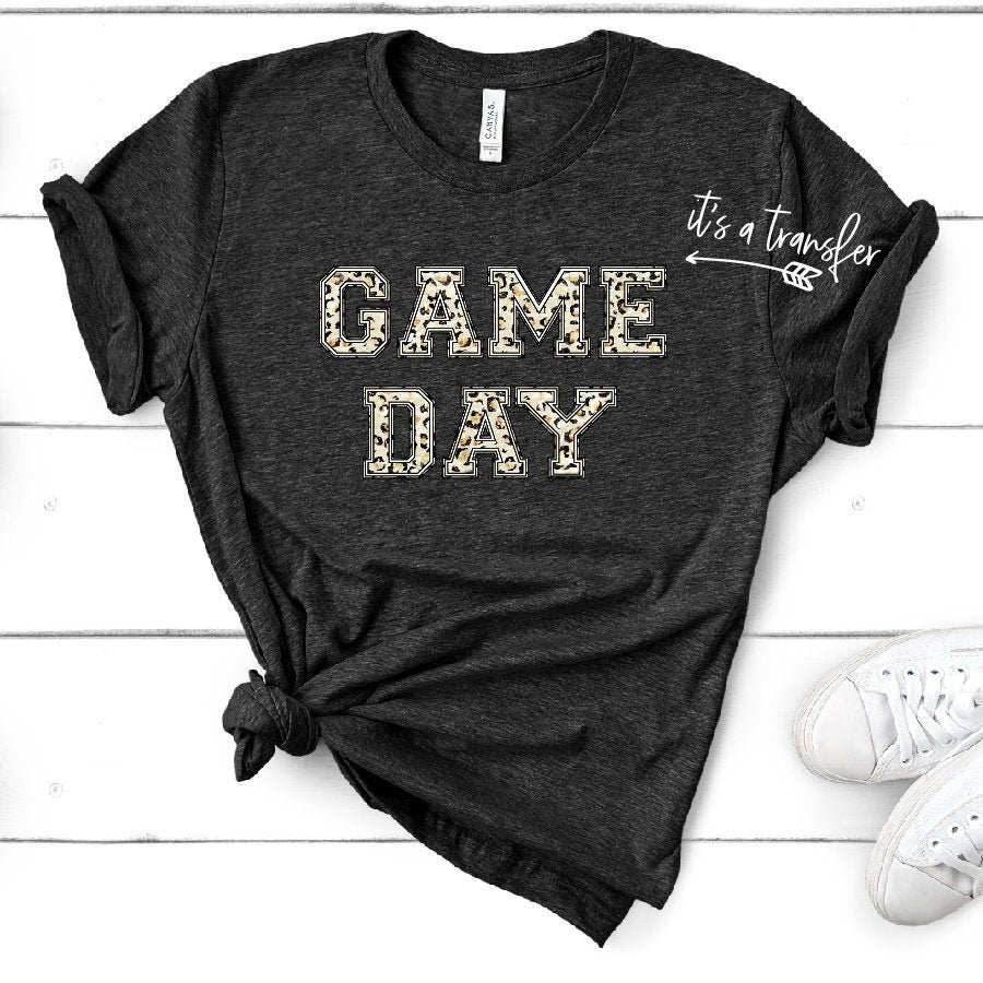 Ready To Press Transfer - Game Day Leopard Print - Heat Transfer Vinyl - htv Transfer - Game Day - HTV Image Transfer - Iron On