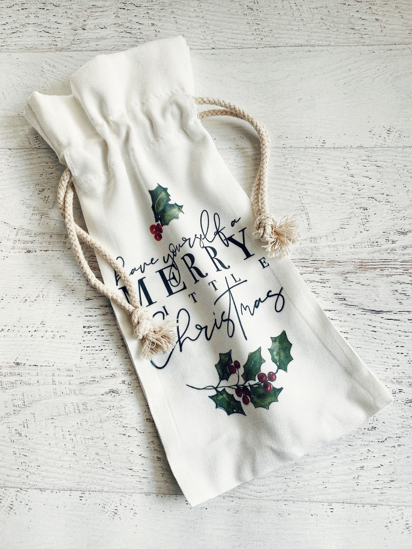 Wine Bag Sublimation Design - Wine Gift Bag png - Hostess Gift Sublimation Design - Have Yourself A Merry Little Christmas