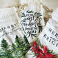 Wine Bag Sublimation Design - Wine Gift Bag png - Hostess Gift Sublimation Design - Merry Christmas - Trees