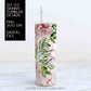 Pink Marble Skinny Tumbler png - 20 oz Sublimation Digital Download - Clip Art - Watercolor Floral - Flowers and Marble Design