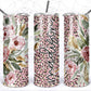 Leopard Skinny Tumbler png - 20 oz Sublimation Digital Download - Watercolor Flowers - 20 oz Tumbler Download - Cheetah - Valentine's Day