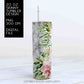 Marble Skinny Tumbler png - 20 oz Sublimation Digital Download - Clip Art - Watercolor Floral - Flowers and Marble Design