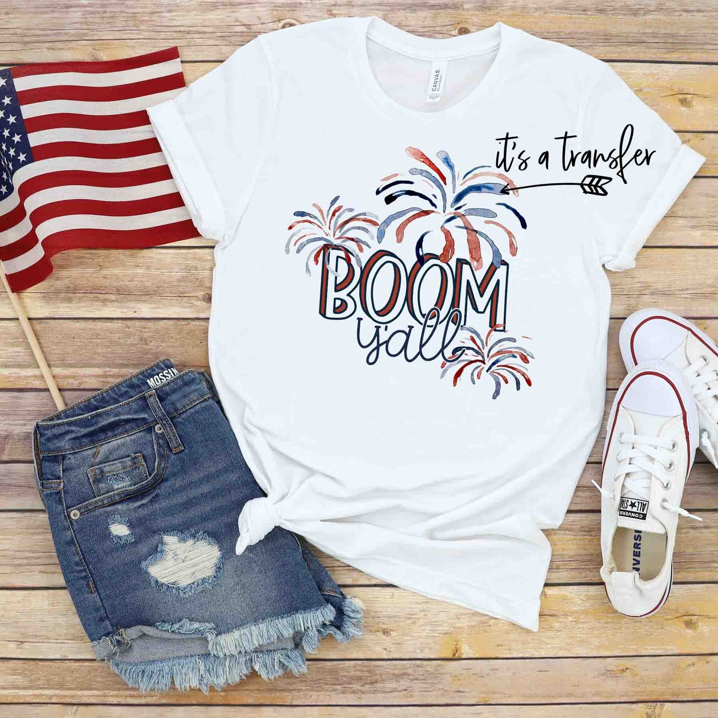 4th of July Sublimation Transfer - Ready To Press - Boom Y'all Transfer - Sublimation Transfer  -  Patriotic Transfer - Sublimation Print