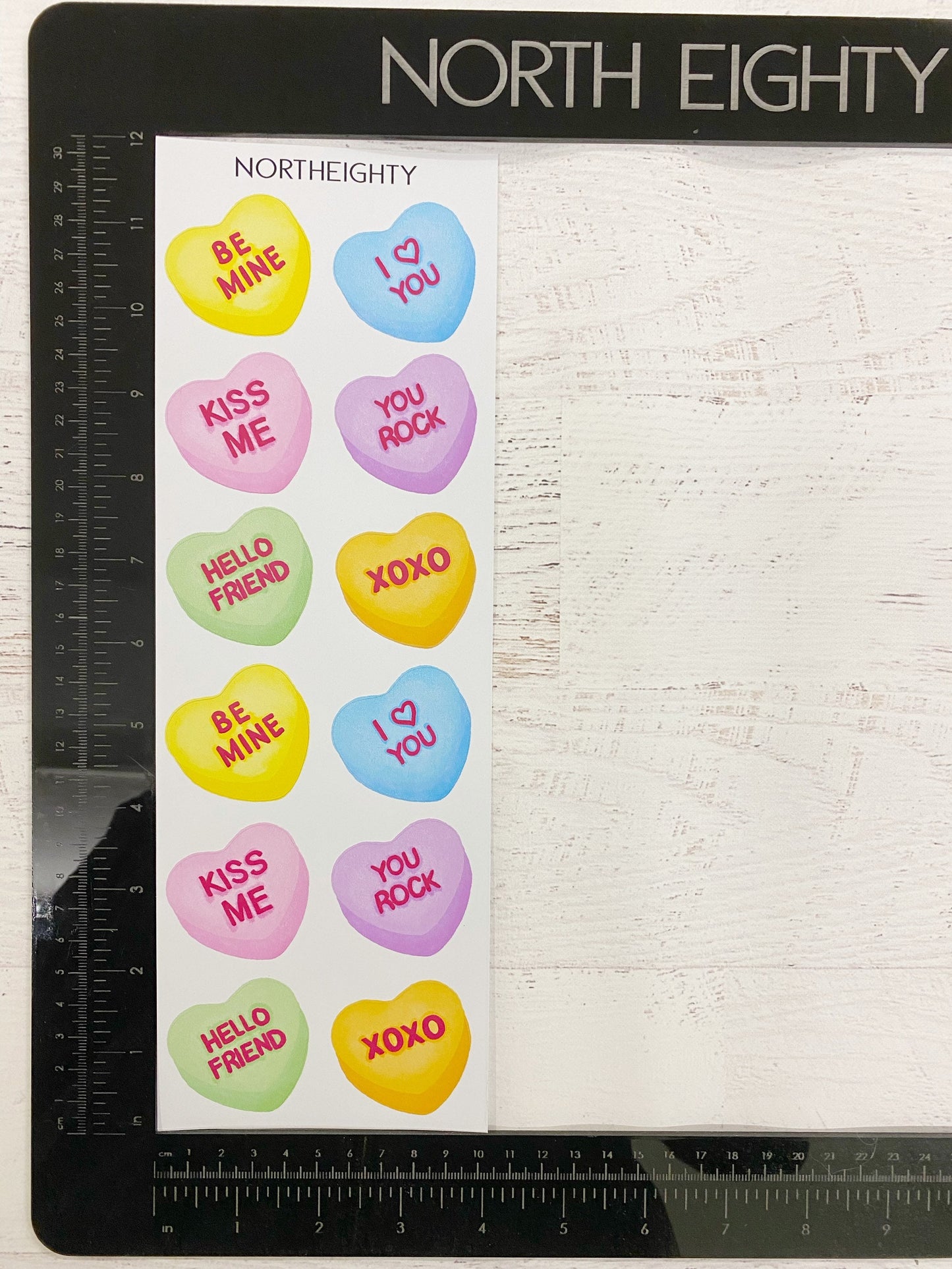 Vinyl Decals - Candy Hearts Sticker Sheet - Waterproof - Laptop - Tumbler Decals - Stand Mixer - Sticker Sheets - Valentine's Day - Stickers