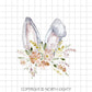 Easter Sublimation png - Happy Easter Digital Download - Bunny Ears - Floral - Easter Bunny Ears png
