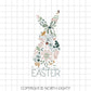 Happy Easter png - Floral Bunny Sublimation Download - Clip Art - Bunny - png - Floral Bunny