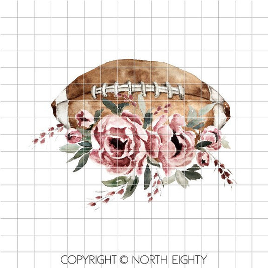 Football Sublimation Design Download - Floral Football PNG Clip Art - Watersilde Instant Download - Football png - Sublimation Football