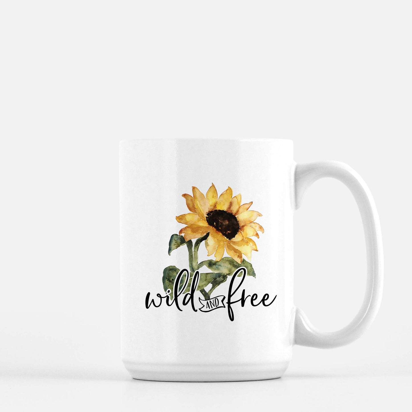 Sunflower Sublimation PNG - Wild And Free Clip Art - Watercolor Sunflower Design - Waterslide - Image Transfer