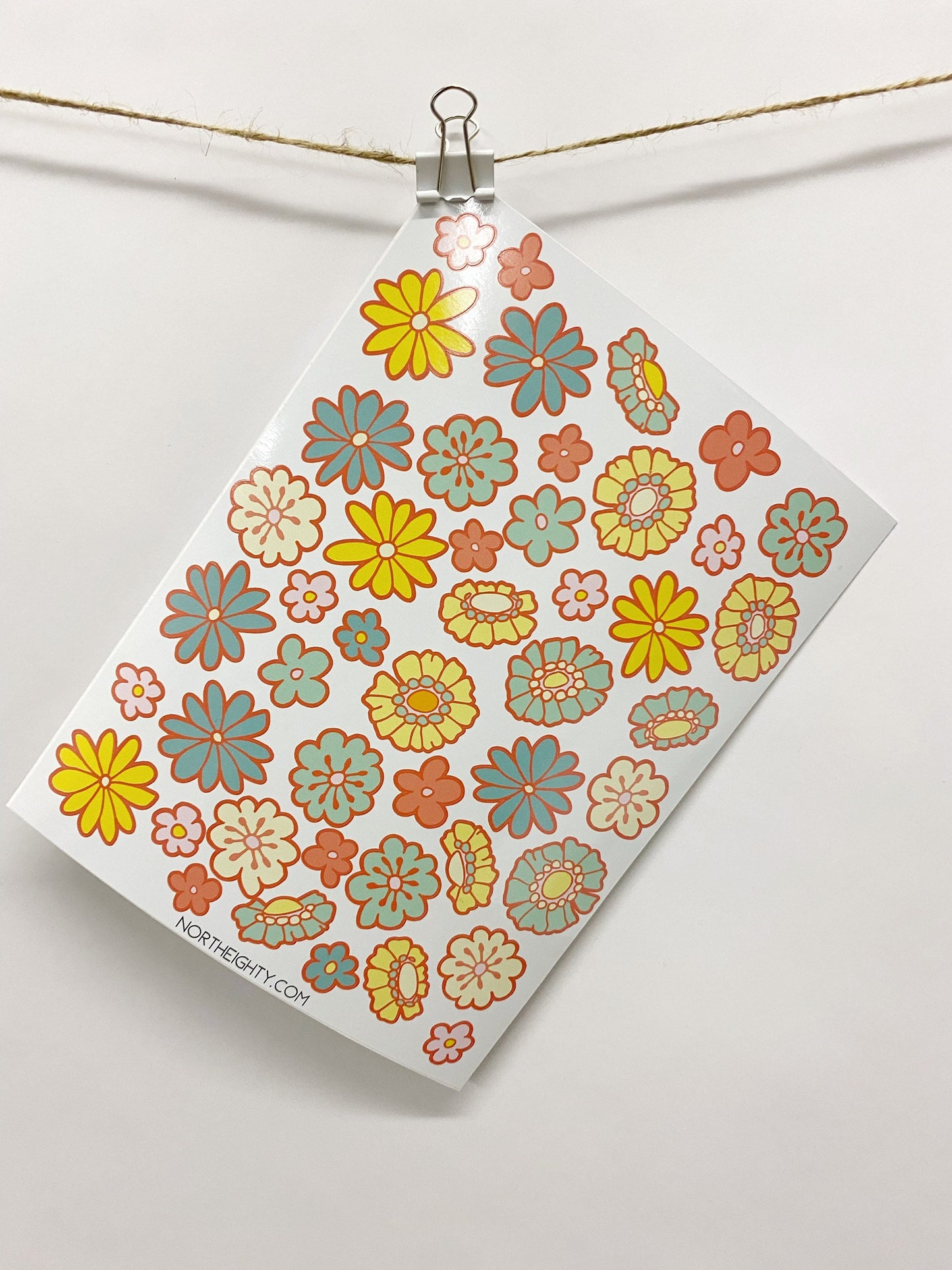 Sticker Sheet - Flower Decals - Daisy Stickers - Waterproof - Laptop - Tumbler Decals - Stand Mixer - Sticker Sheet - Flowers - Vinyl Decals