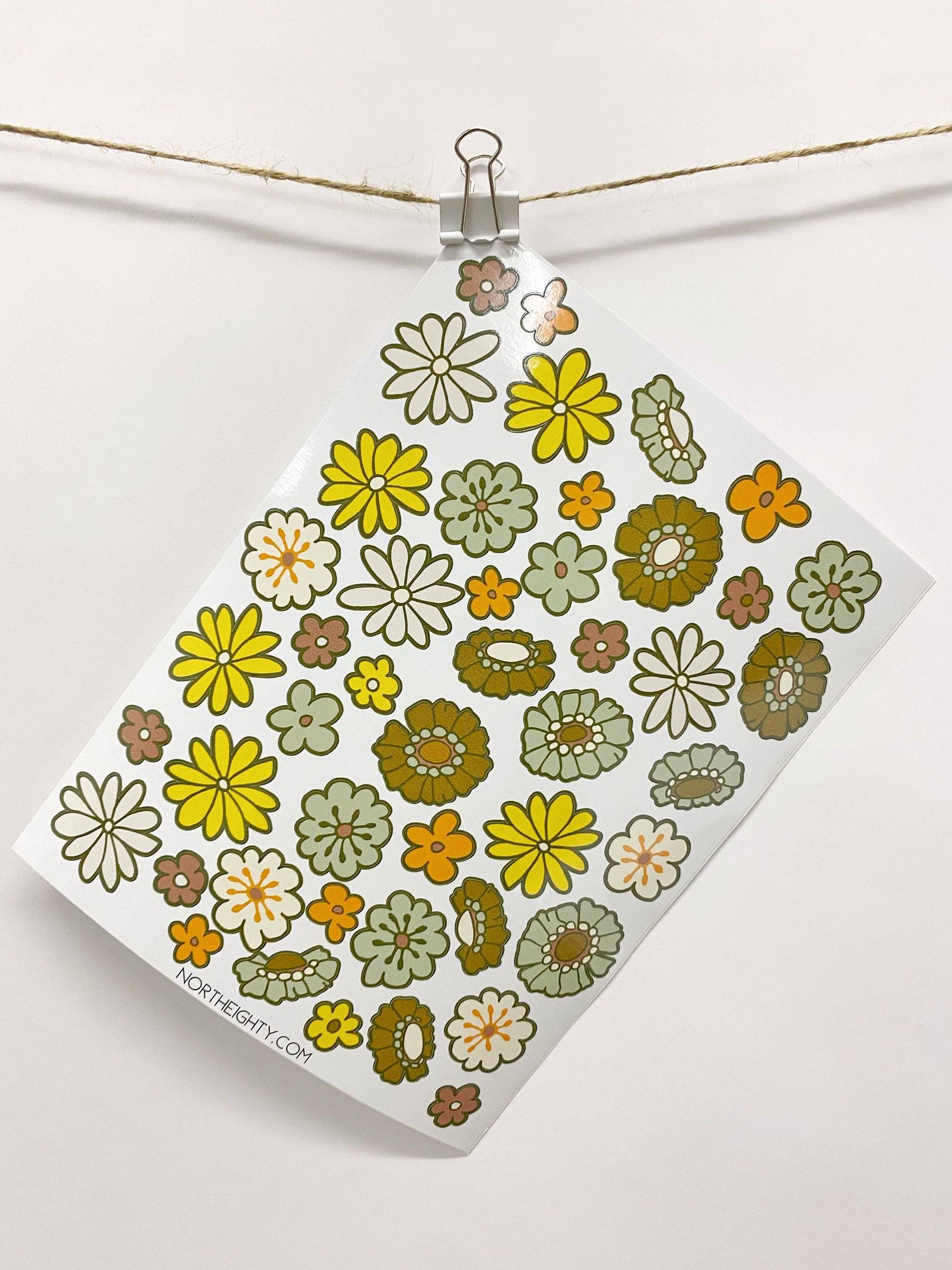 Sticker Sheet - Flower Decals - Daisy Stickers - Waterproof - Laptop - Tumbler Decals - Stand Mixer - Sticker Sheet - Flowers - Vinyl Decals