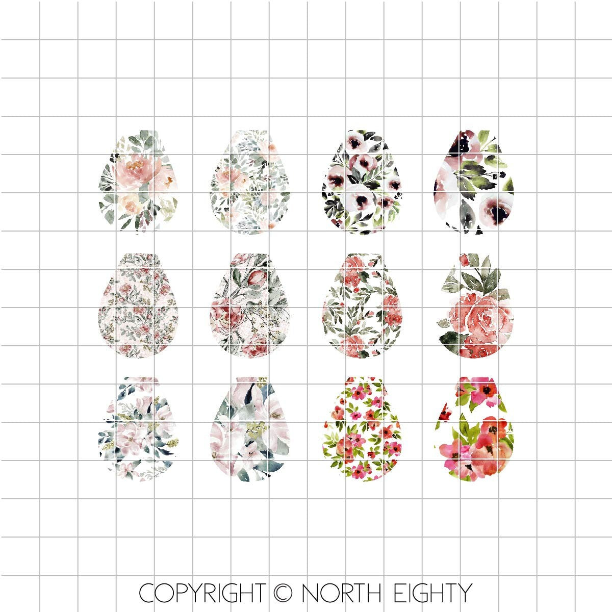 Quarter Holder Sublimation Design - Floral Digital Download - Bundle - Watercolor Florals - Coin Holder