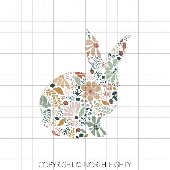 Easter Bunny png - Bunny Sublimation Download - Clip Art - Bunny - png - Floral Bunny