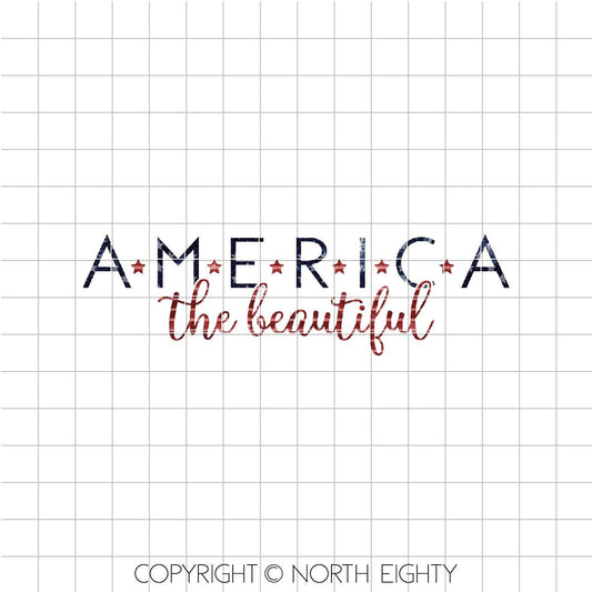 4th of July Sublimation Design Download - America The Beautiful PNG - Patriotic Digital Download - Waterside Image - Transfer Design