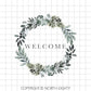 Winter Welcome Sublimation Design  - Welcome png - Wreath Clip Art - Sublimation Digita
