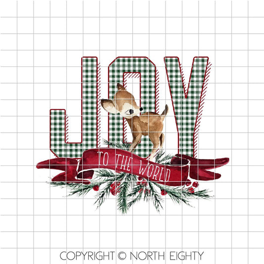 Christmas Sublimation Design Download - Joy To The World - Waterslide png Download- Christmas Clip Art - Deer Sublimation Design