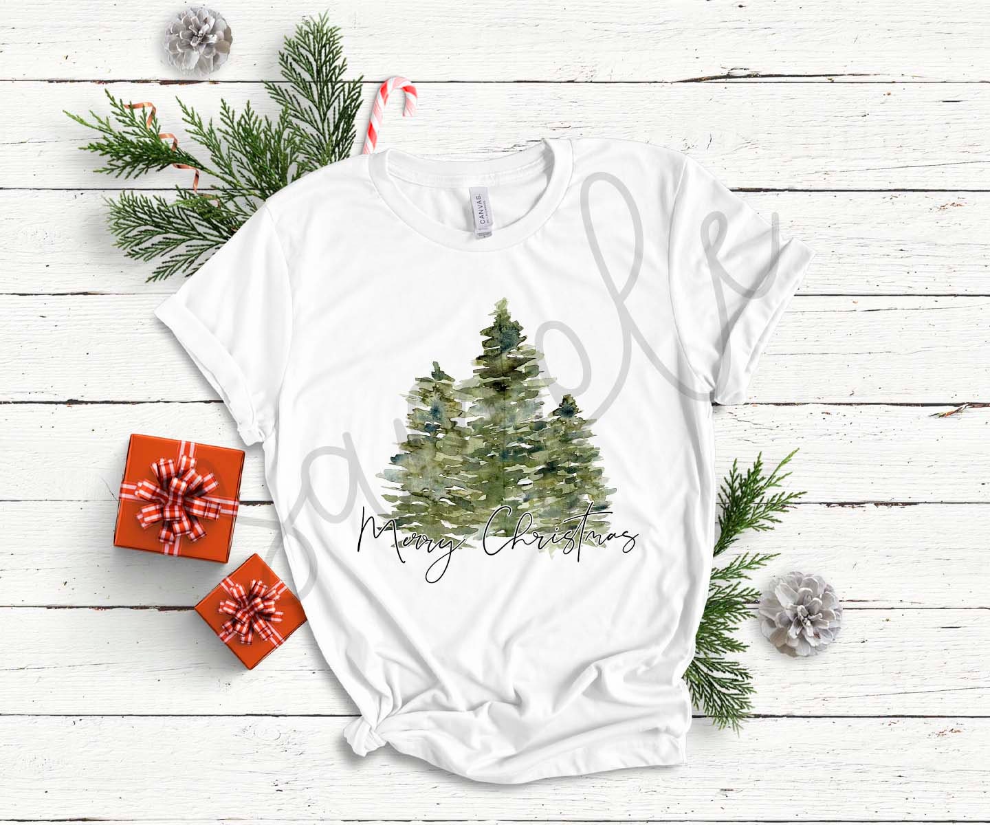 Merry Christmas Trees Sublimation Designs - Christmas Waterslide png Download- Christmas Tree Clip Art - Watercolor Sublimation Design