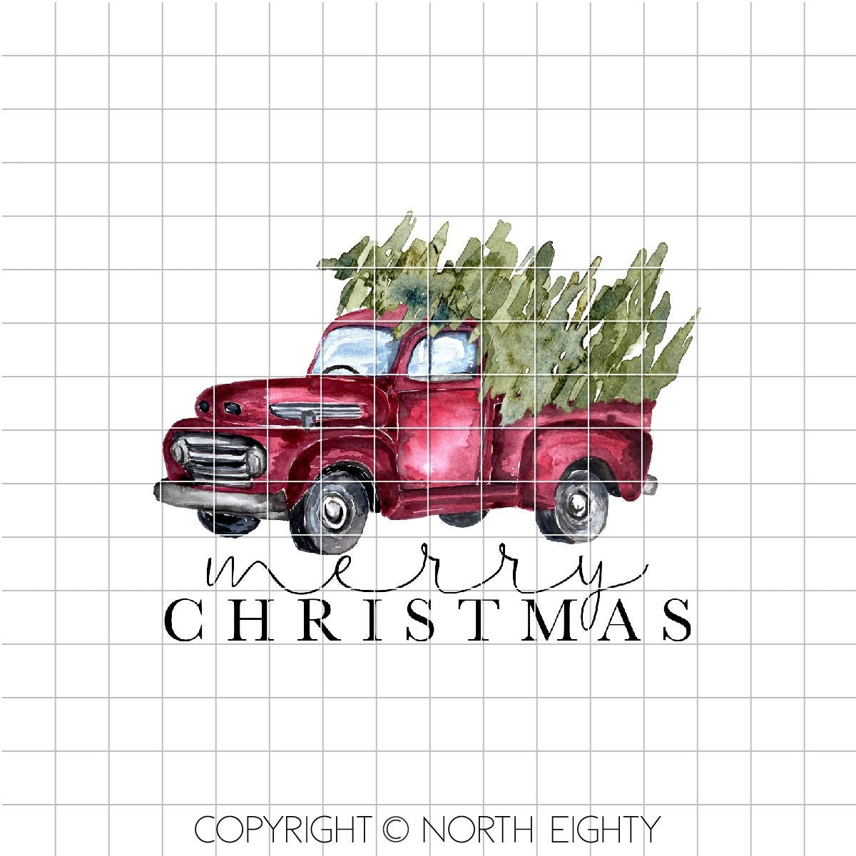Red Truck With Christmas Trees clipart - Merry Christmas Instant Download - Christmas Sublimation Graphic - PNG