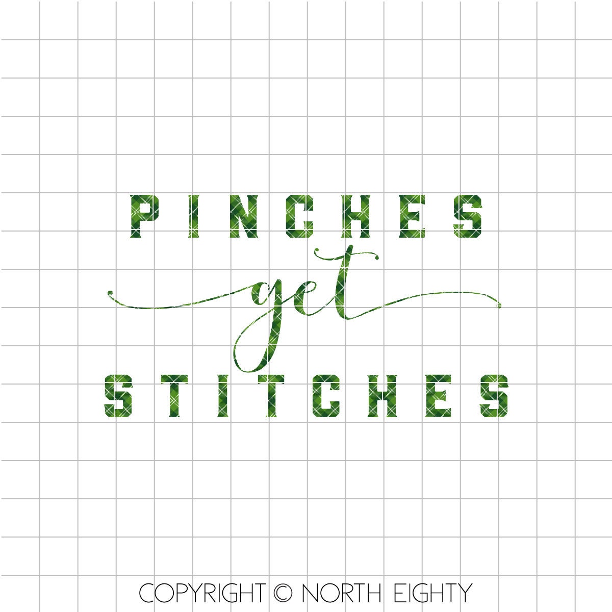St Patrick's Day Sublimation Design - Pinches Get Stitches Digital Download - Clip Art - Tartan