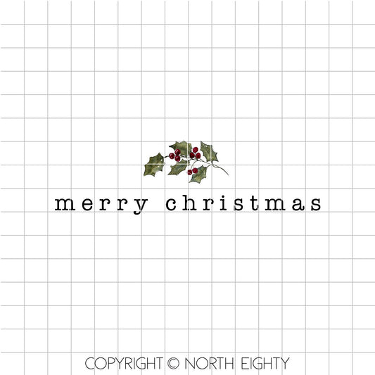 Christmas Sublimation Design Download - Holly Waterslide png Download - Holly Clip Art -  Sublimation Design - Merry Christmas