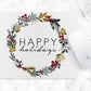 Happy Holidays png - Wreath Digital Download - Round Wreath Clip Art - Door Hanger Sublimation Design - Ornament png