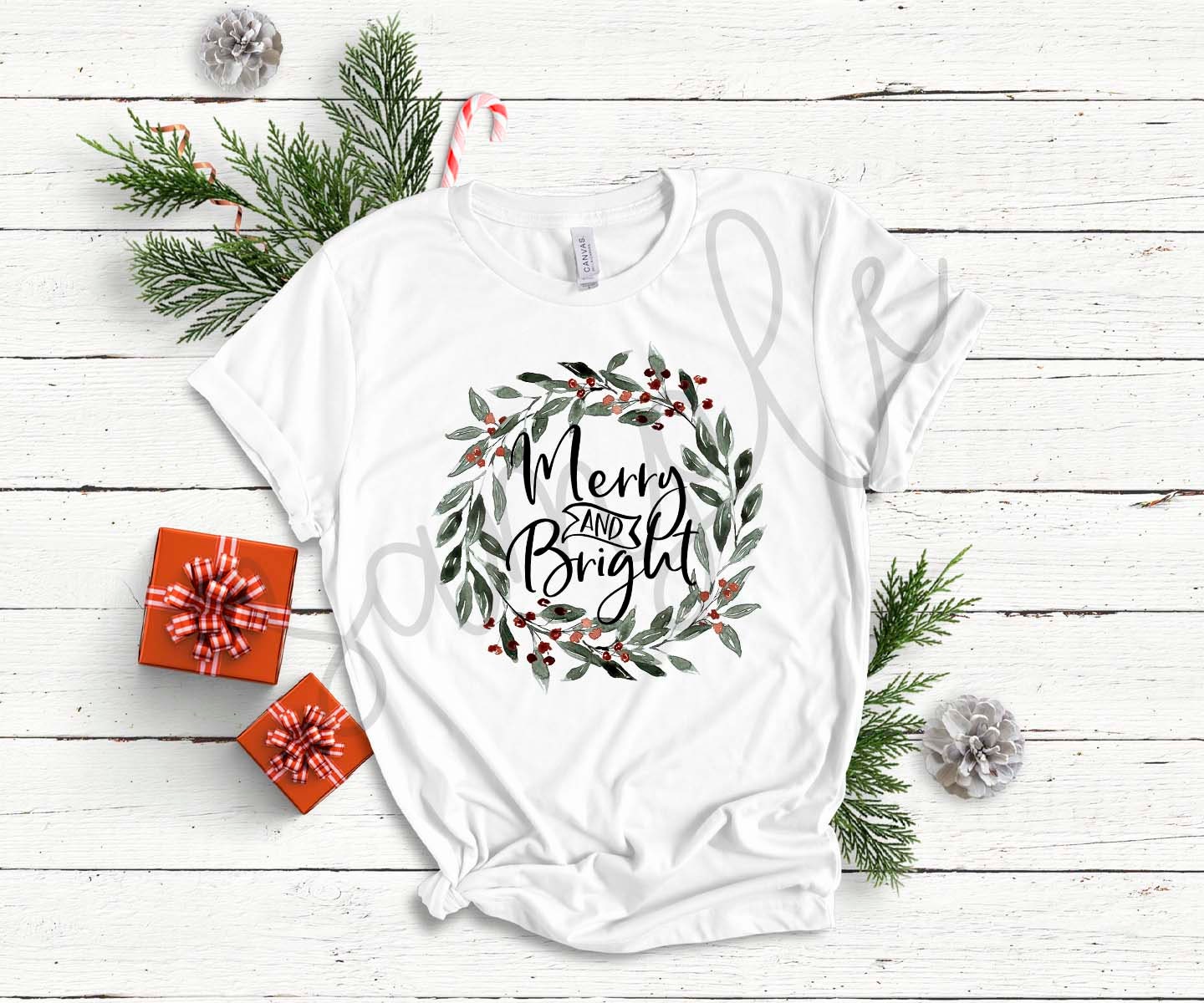Merry And Bright Sublimation Design Download - Christmas Waterslide png Download- Christmas Clip Art - Farmhouse Sublimation Design
