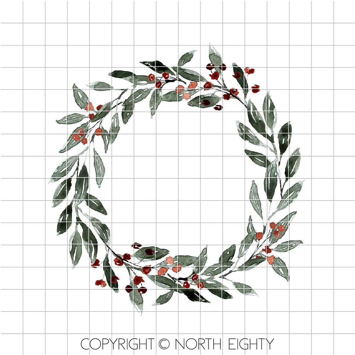 Christmas Sublimation Design Download - Wreath Waterslide png instant download - Wreath Clip Art - Christmas Sublimation Design