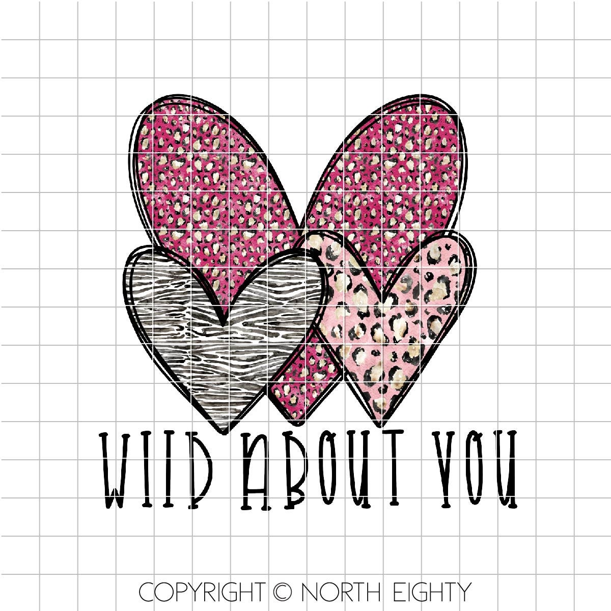 Hearts Sublimation Design png - Valentine's Day Digital Download - Clip Art - Three Hearts - Wild About You