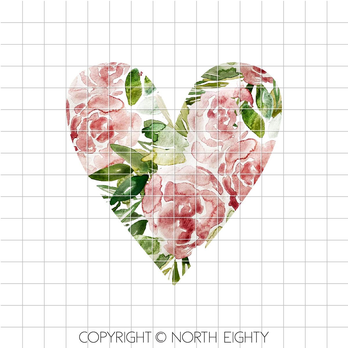 Valentine Sublimation Design Download - Watercolor Floral Heart png - Flowers Digital Download - Floral Heart Sublimation