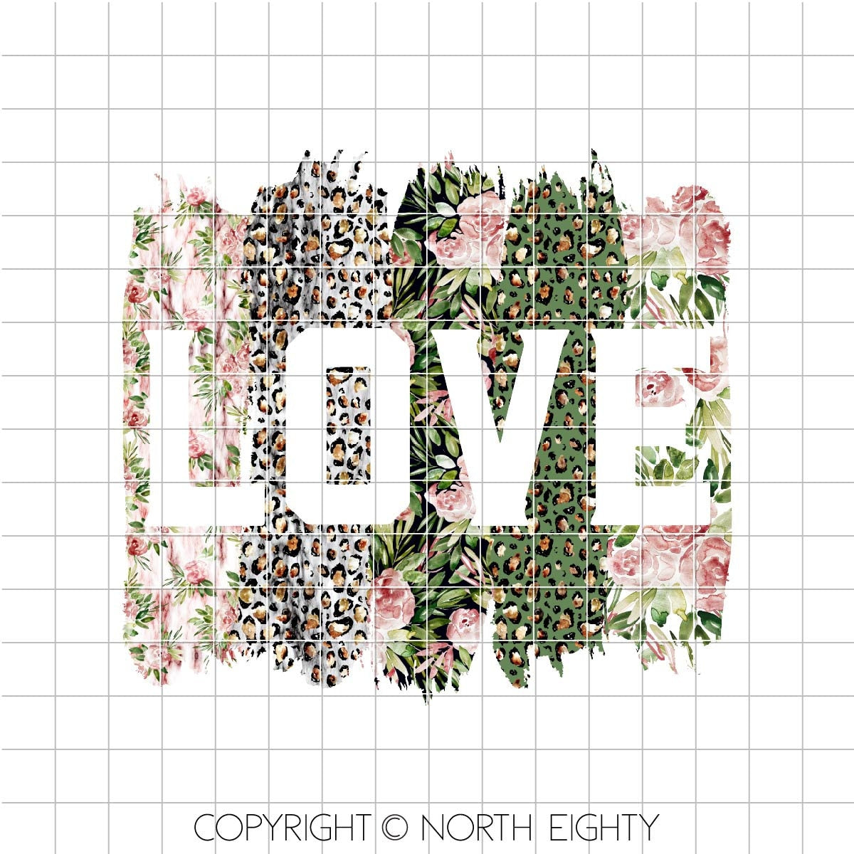 Love Sublimation Design - Brushstroke Background Digital Download - Floral Background png - Love png - Valentine's Day Digital Download