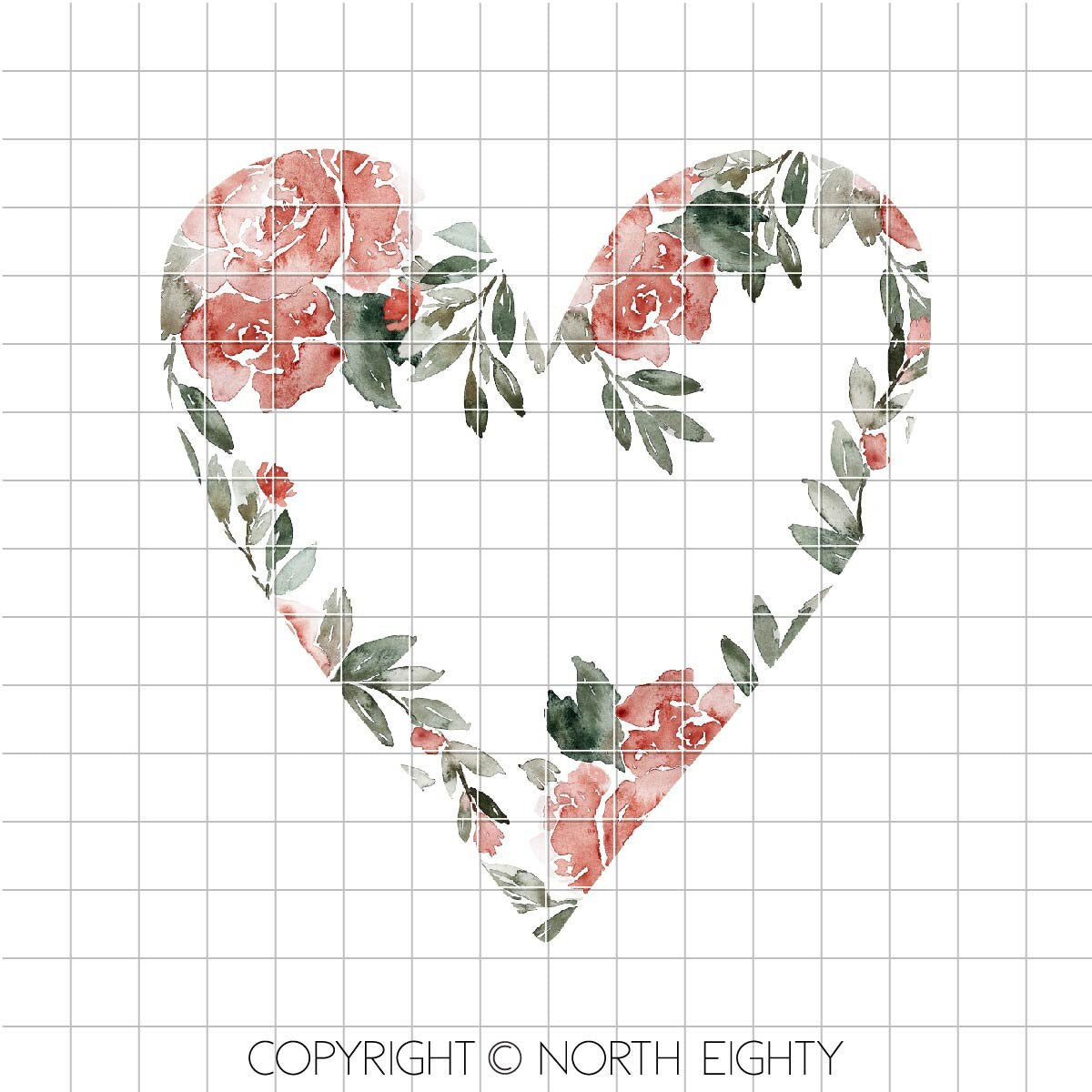 Valentine Sublimation Designs - Floral Wreath png - Flowers Digital Download - Clip Art - Flowers - Heart